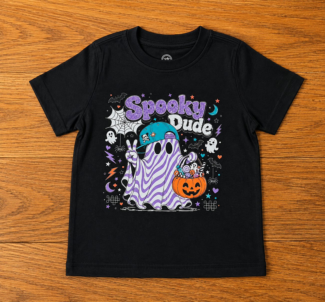 Spooky Dude Ghost Toddler Halloween DTF T-Shirt