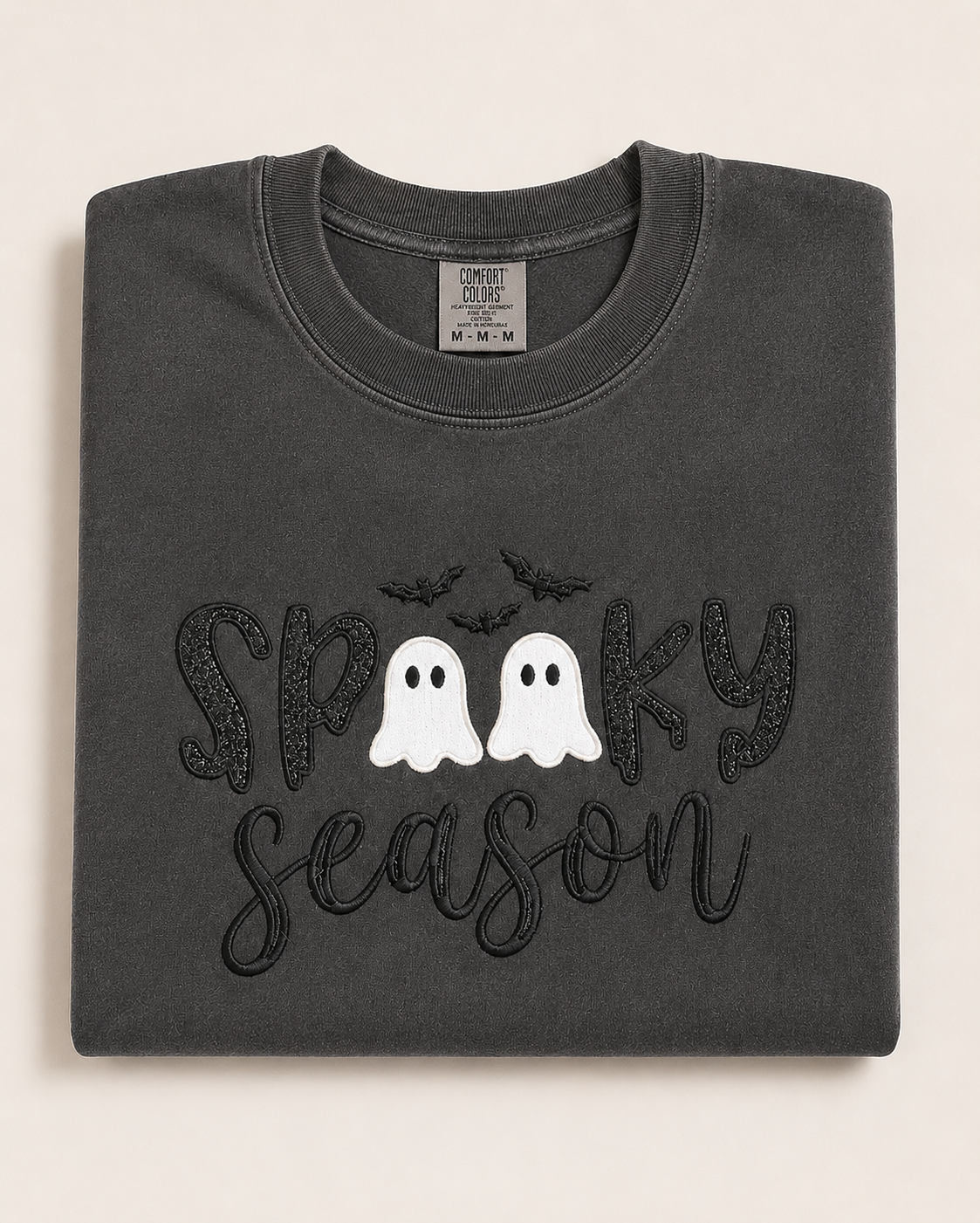 Spooky Season Ghost Embroidered Sweatshirt