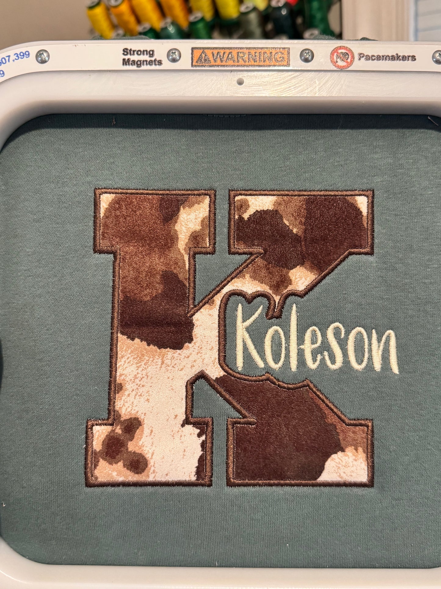 Personalized Toddler Cow Print Appliqué Sweatshirt