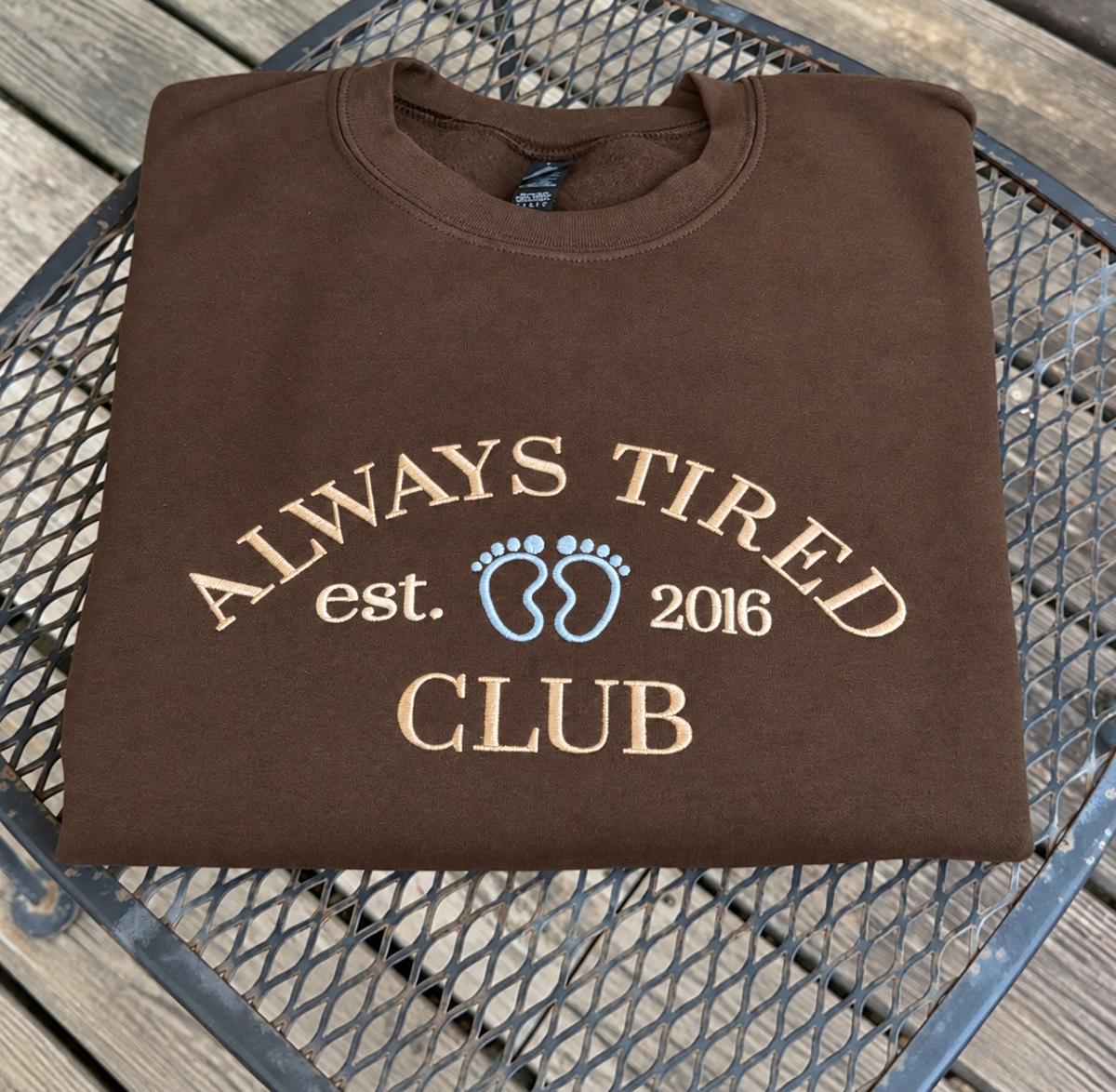 Always Tired Club Embroidered Sweatshirt