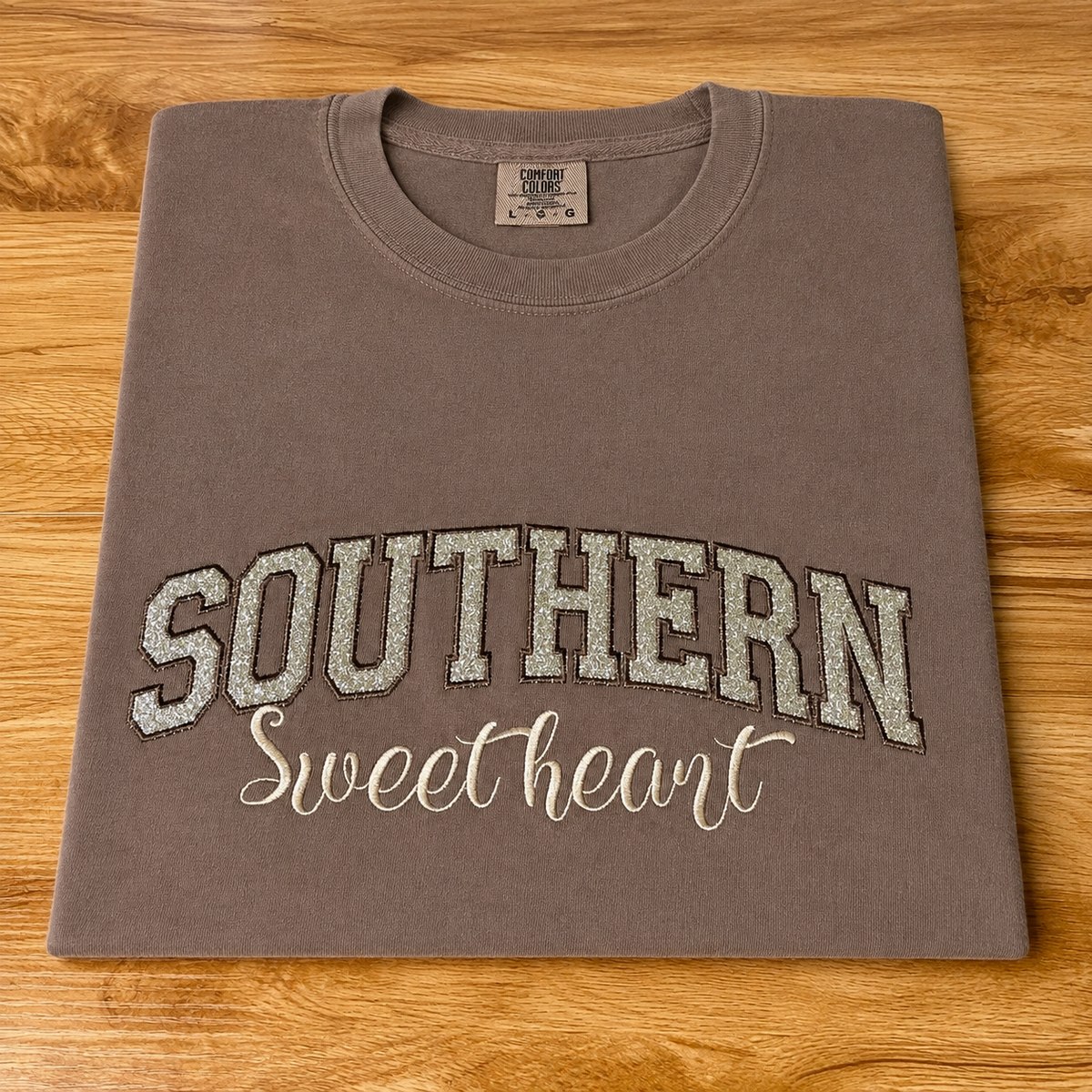 Southern Sweetheart Glitter Vinyl Embroidered Shirt