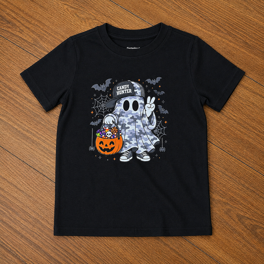 Candy Hunter Ghost Toddler Halloween DTF T-Shirt