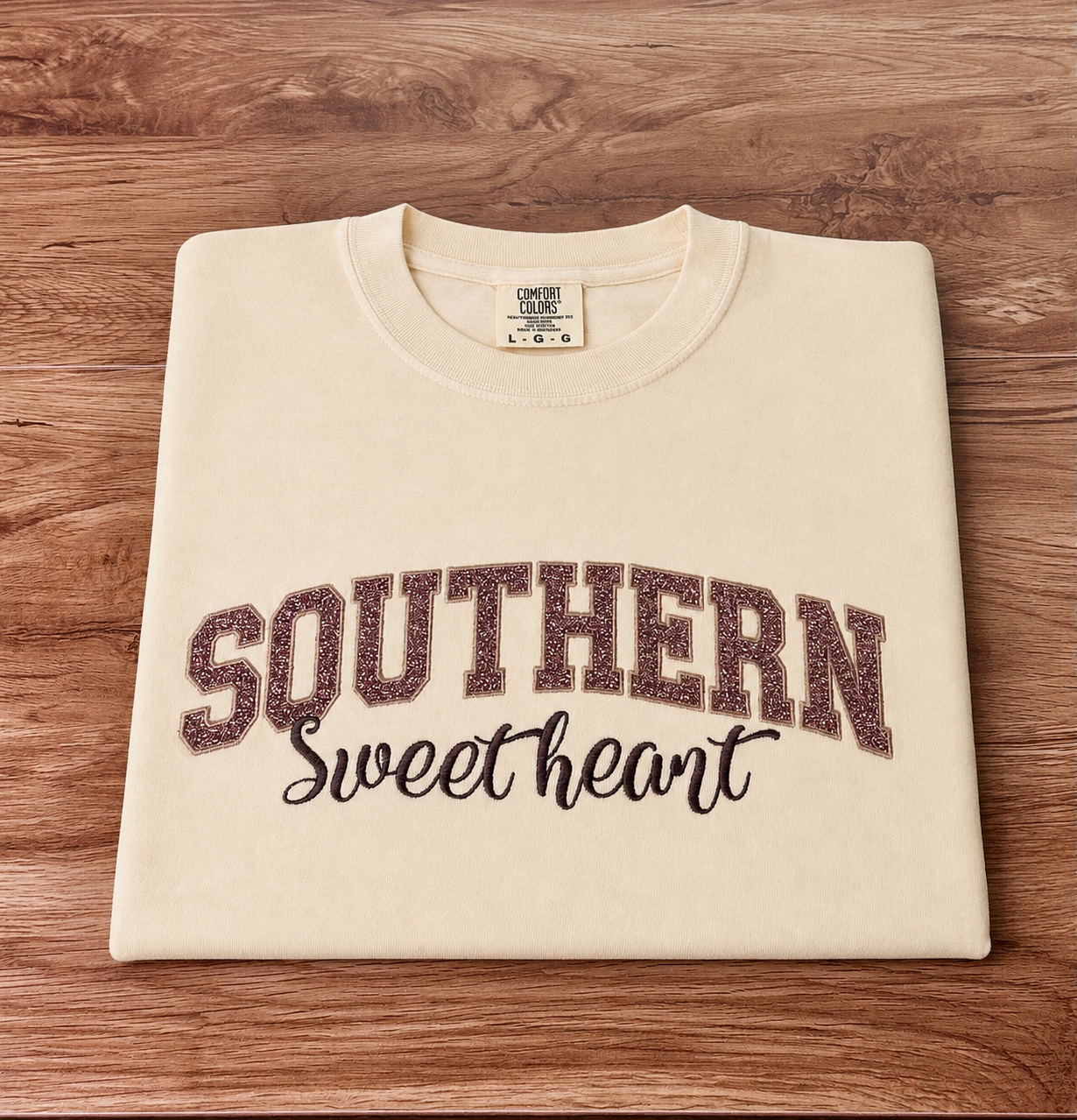 Southern Sweetheart Glitter Vinyl Embroidered Shirt