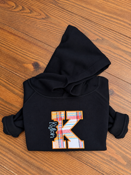 Personalized Plaid Initial Toddler Sweatshirt
