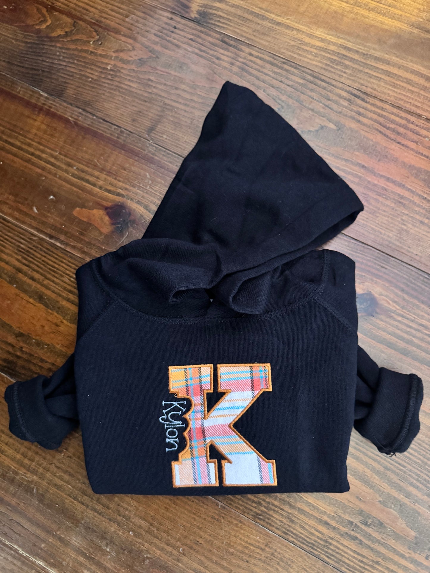 Personalized Plaid Initial Toddler Sweatshirt