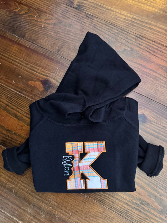 Personalized Plaid Initial Toddler Sweatshirt