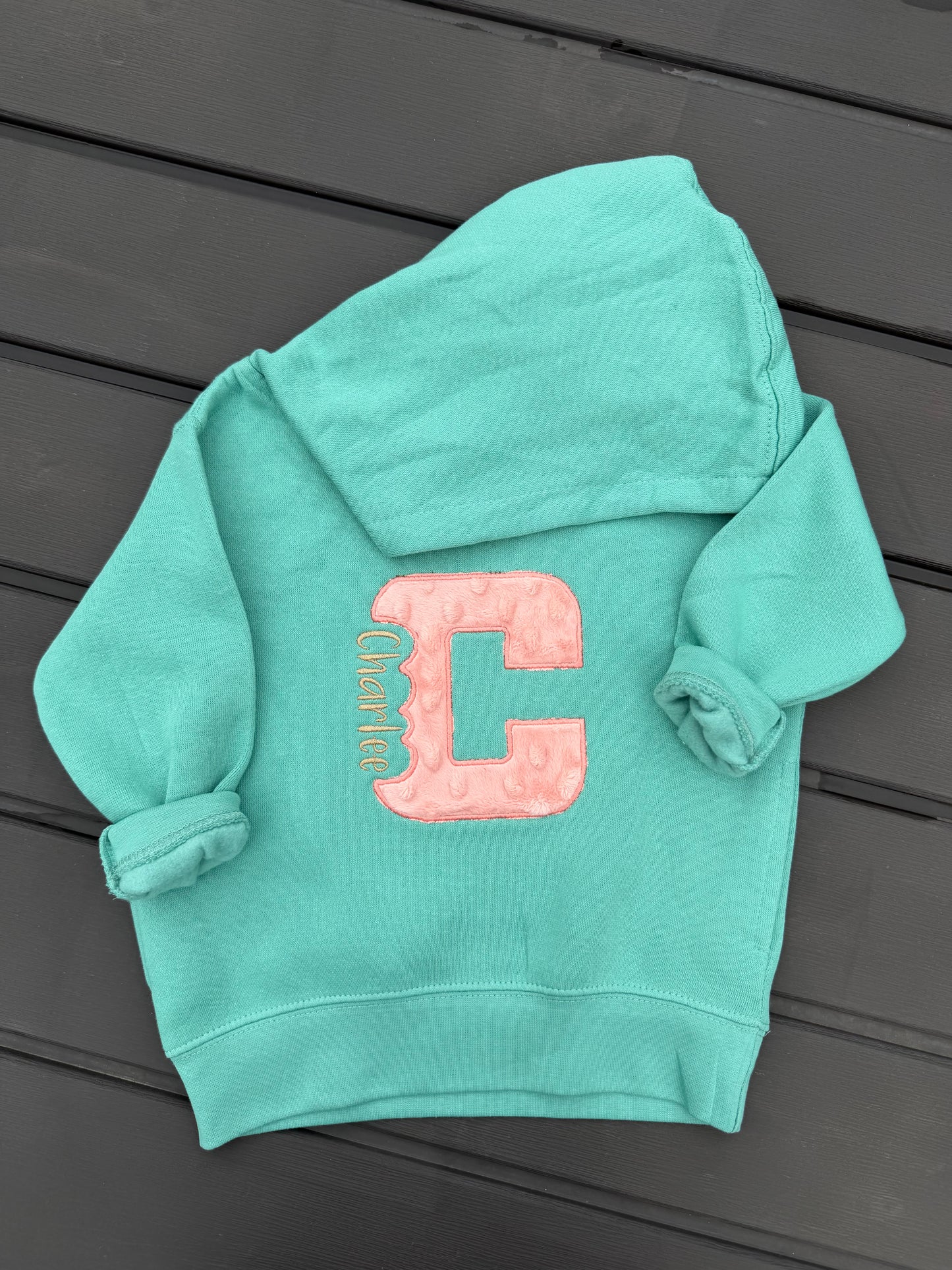 Personalized Toddler Appliqué Initial Sweatshirt & Hoodie