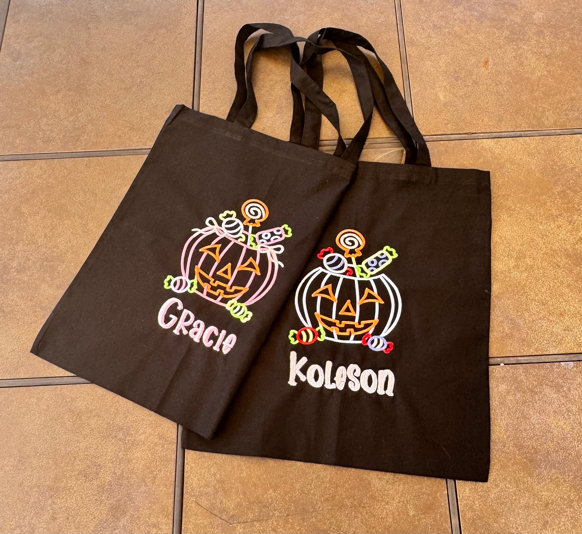 Personalized Halloween Pumpkin Candy Tote Bag