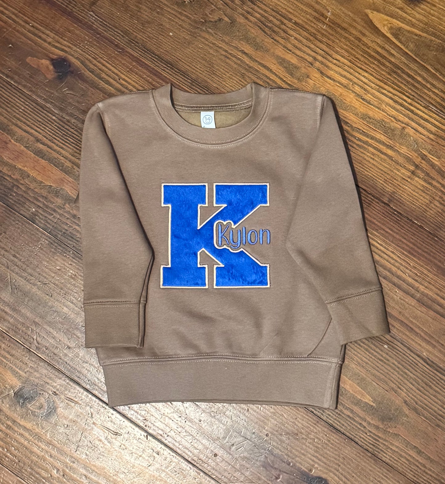 Personalized Toddler Appliqué Initial Sweatshirt & Hoodie