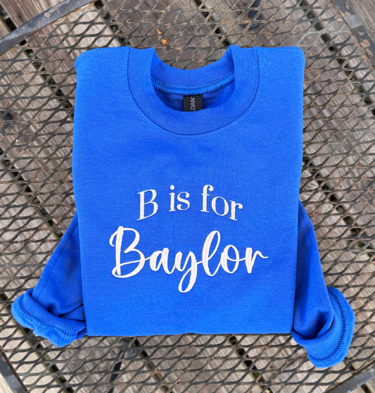 Personalized “Initial Is For” Youth Sweatshirt